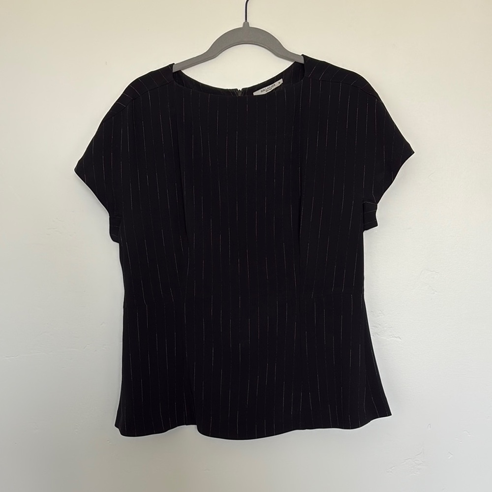 MM Lafleur Black Short Sleeve Blouse